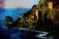 656022 Precariously Placed Mineshaft At Botallack A4 Limited Edition Watercolour Print