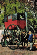 656023 Replica Of 1802 Trevithick Steam Carriage, Camborne A4 Limited Edition Watercolour Print