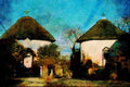 656029 Round Houses At Veryan A4 Limited Edition Watercolour Print