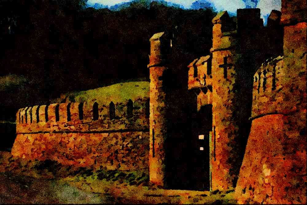 656030 Gatehouse, Caerhays Castle A4 Limited Edition Watercolour Print