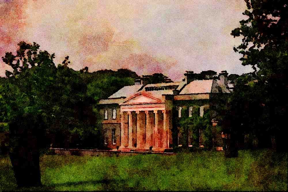 656037 Trelissick House A4 Limited Edition Watercolour Print