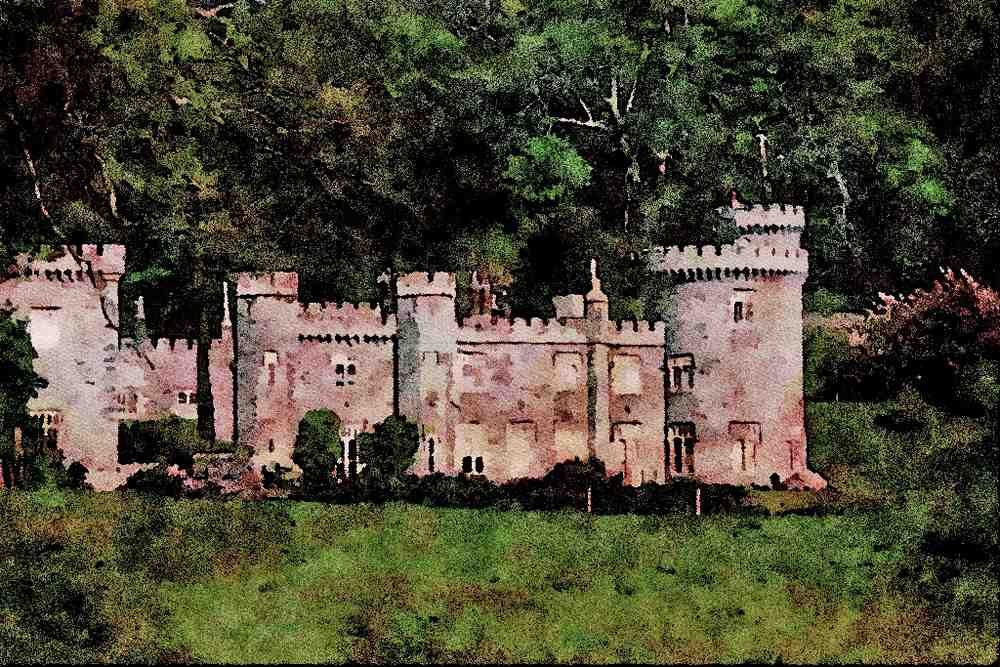 656038 Caerhays Castle A4 Limited Edition Watercolour Print