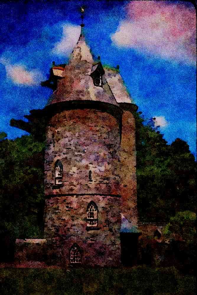 656039 19th century Water Tower, Trelissick A4 Limited Edition Watercolour Print