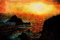 656040 Sunset At Land's End A4 Limited Edition Watercolour Print