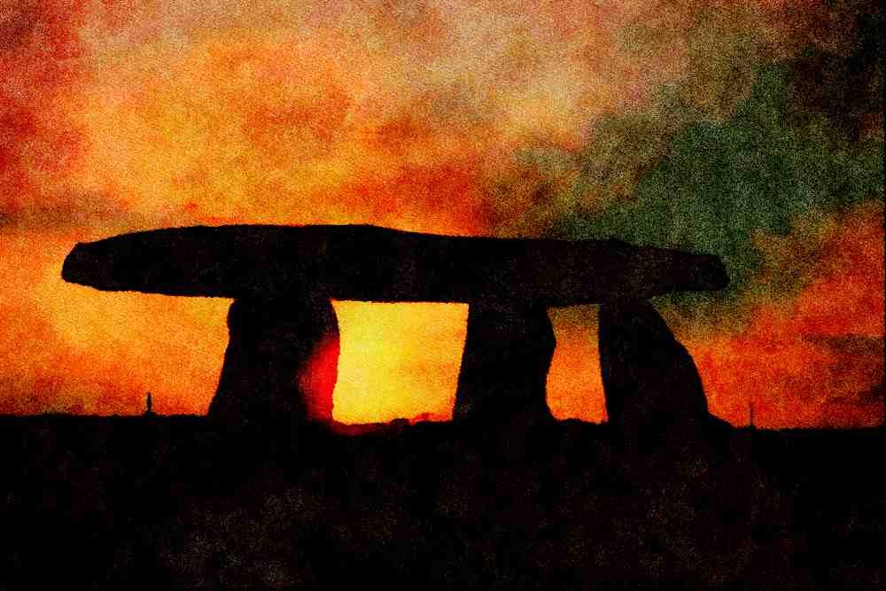 656043 Lanyon Quoit Chamber Tomb A4 Limited Edition Watercolour Print