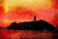 656044 Godrevy Lighthouse A4 Limited Edition Watercolour Print