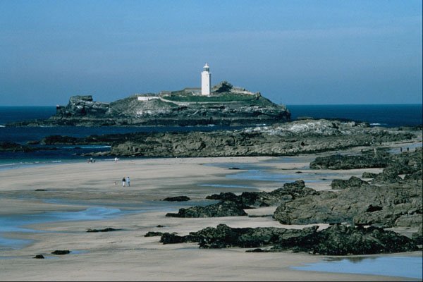 656051 Godrevy Beach And Lighthouse A4 Photo Print