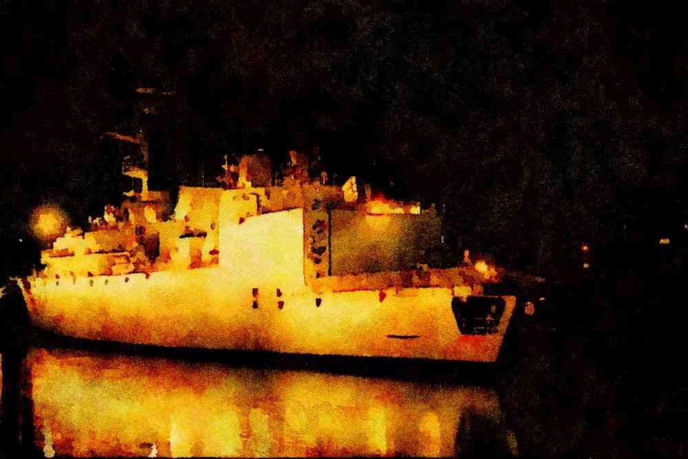 656066 H.M.S. Cornwall, Falmouth Dock A4 Limited Edition Watercolour Print