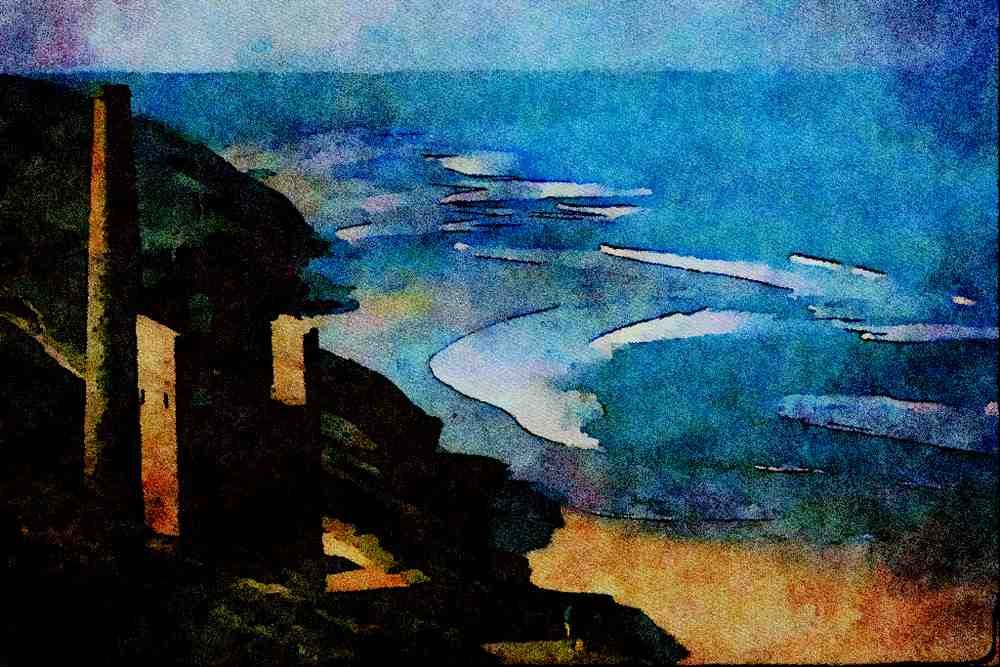 656071 Wheal Coates A4 Limited Edition Watercolour Print