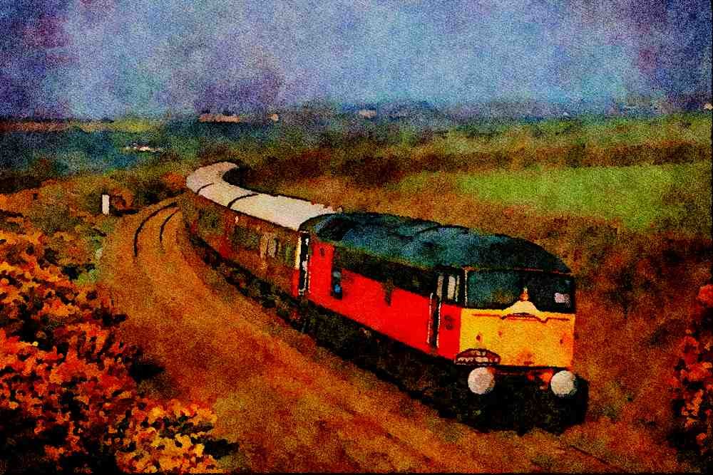 656072 The Cornishman Luxury Train A4 Limited Edition Watercolour Print