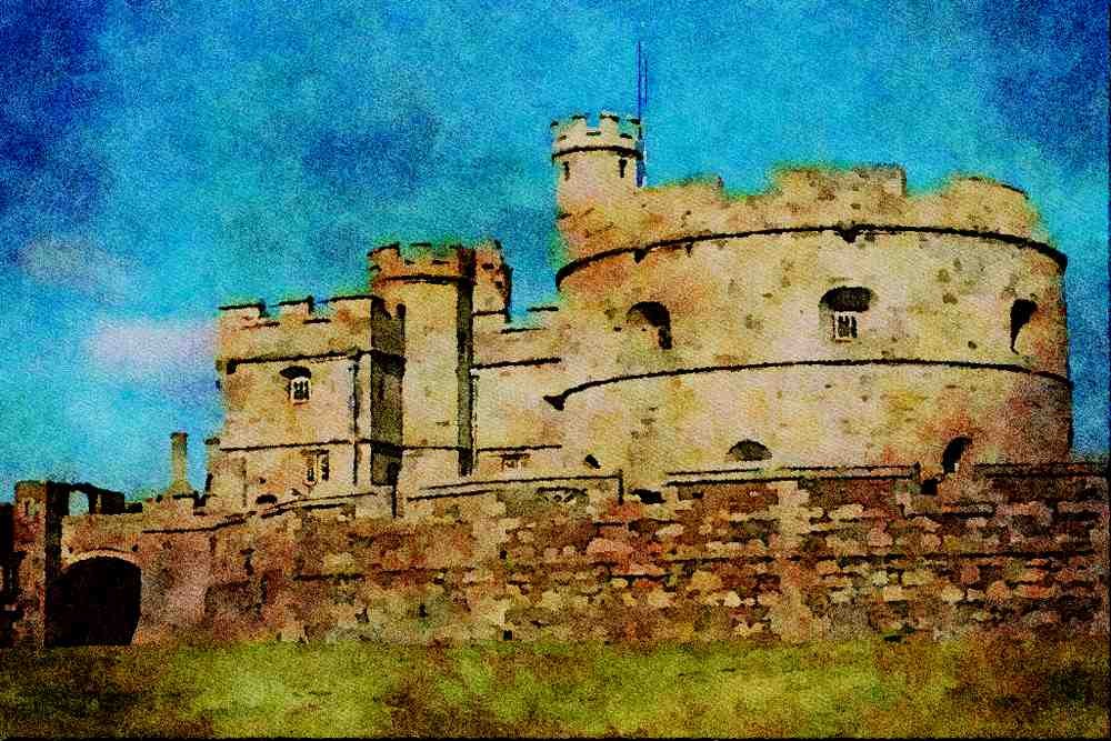 656073 Pendennis Castle A4 Limited Edition Watercolour Print