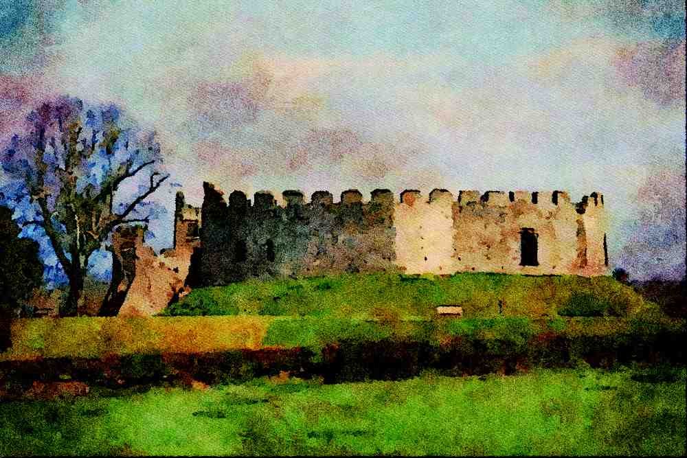 656074 Restormel Castle A4 Limited Edition Watercolour Print