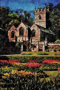 656076 Lanhydrock Church A4 Limited Edition Watercolour Print