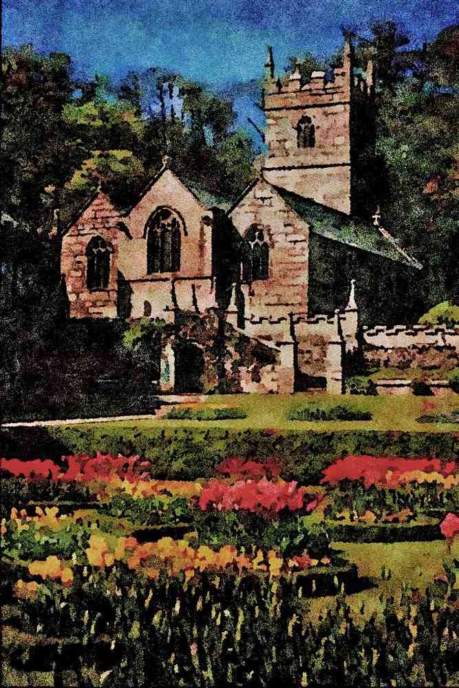 656076 Lanhydrock Church A4 Limited Edition Watercolour Print