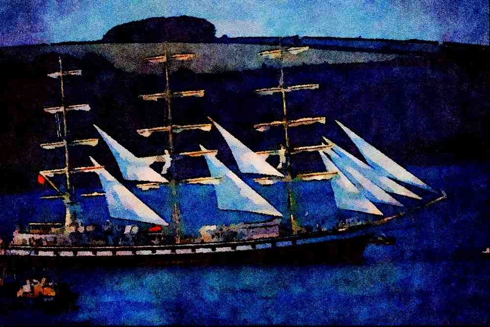 656078 Russian Sail Training Ship, Falestuary A4 Limited Edition Watercolour Print