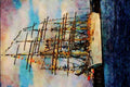656085 Russian Sail Training Ship, Falmouth Dock A4 Limited Edition Watercolour Print