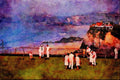 656095 Game Of Bowls At Newquay A4 Limited Edition Watercolour Print