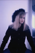 657021 Blonde Wearing Black A4 Photo Print