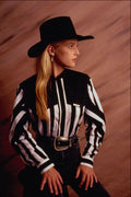 657028 Striped Shirt, Girl's Western Style A4 Photo Print