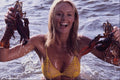 657033 Girl In Water With Lobsters A4 Photo Print