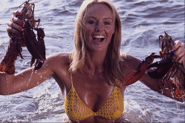 657033 Girl In Water With Lobsters A4 Photo Print