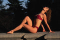 657062 Sunbather In Red Bikini A4 Photo Print