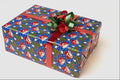 658045 Blue Santa Gift A4 Photo Print