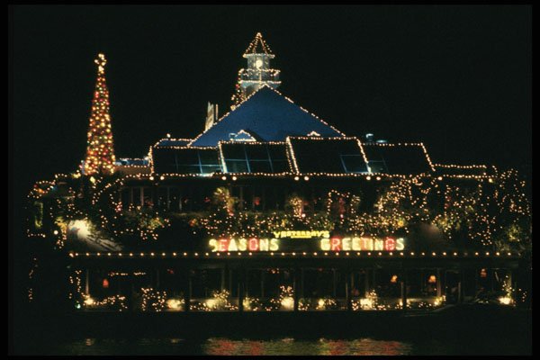 658067 Christmas Decorations At A Restaurant, Florida A4 Photo Print