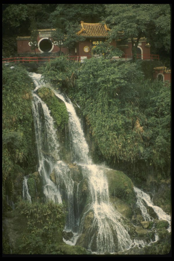 660060 Taroko Gorge Pavilion And Waterfall, Taiwan A4 Photo Print