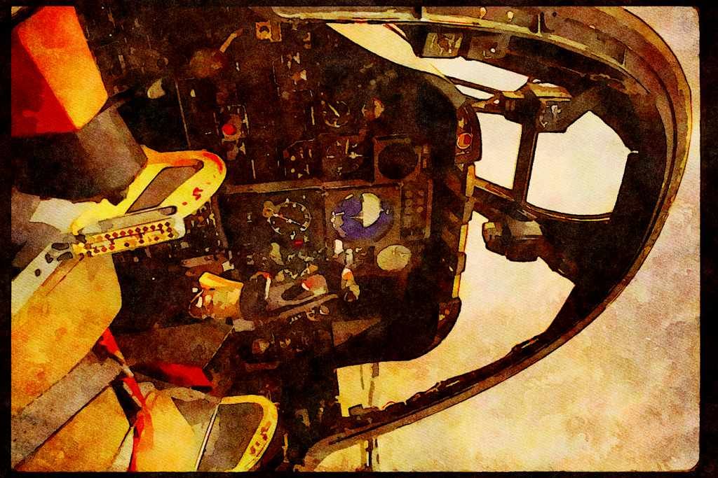 661001 A 10 Warthog Cockpit A4 Limited Edition Watercolour Print