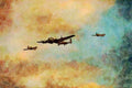 661009 Aircraft, Two Fighters And A Bomber A4 Limited Edition Watercolour Print