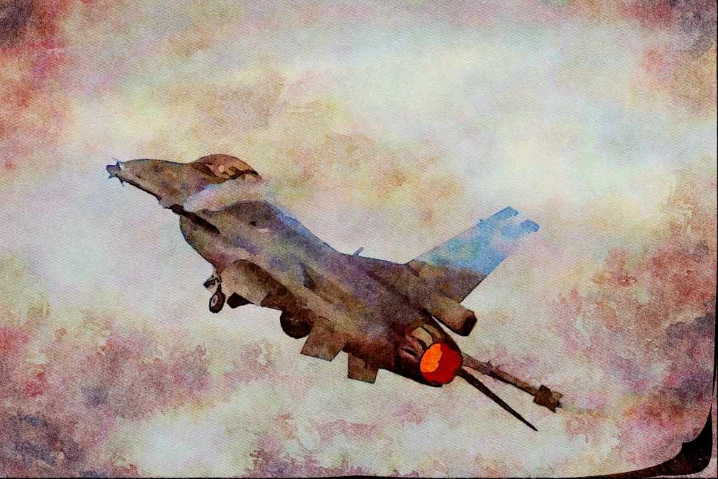 661011 F 16 A4 Limited Edition Watercolour Print