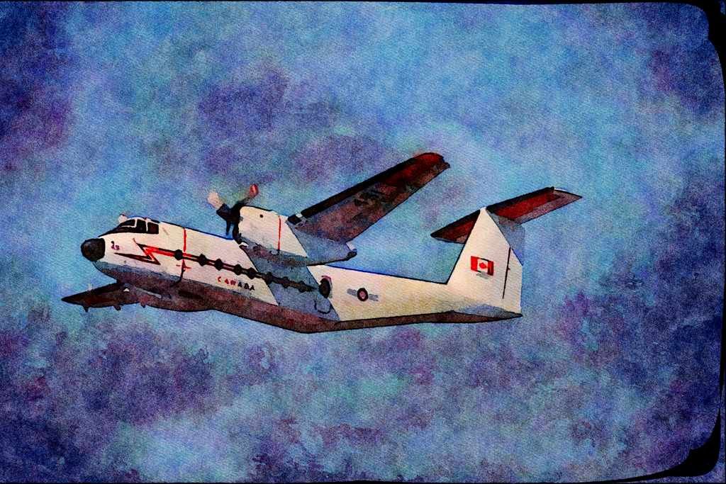 661018 Buffalo Aircraft, Trenton, 1986 A4 Limited Edition Watercolour Print
