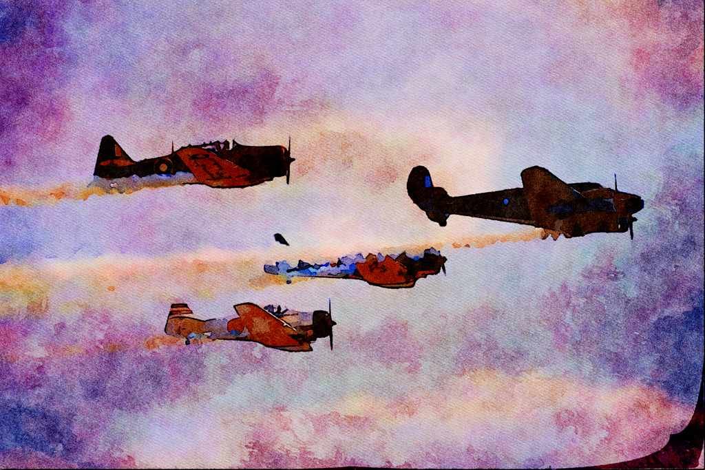 661036 NAAC T6 Harvards A4 Limited Edition Watercolour Print