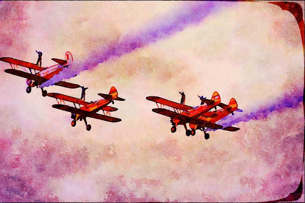 661039 Boeing Stearman X4 A4 Limited Edition Watercolour Print