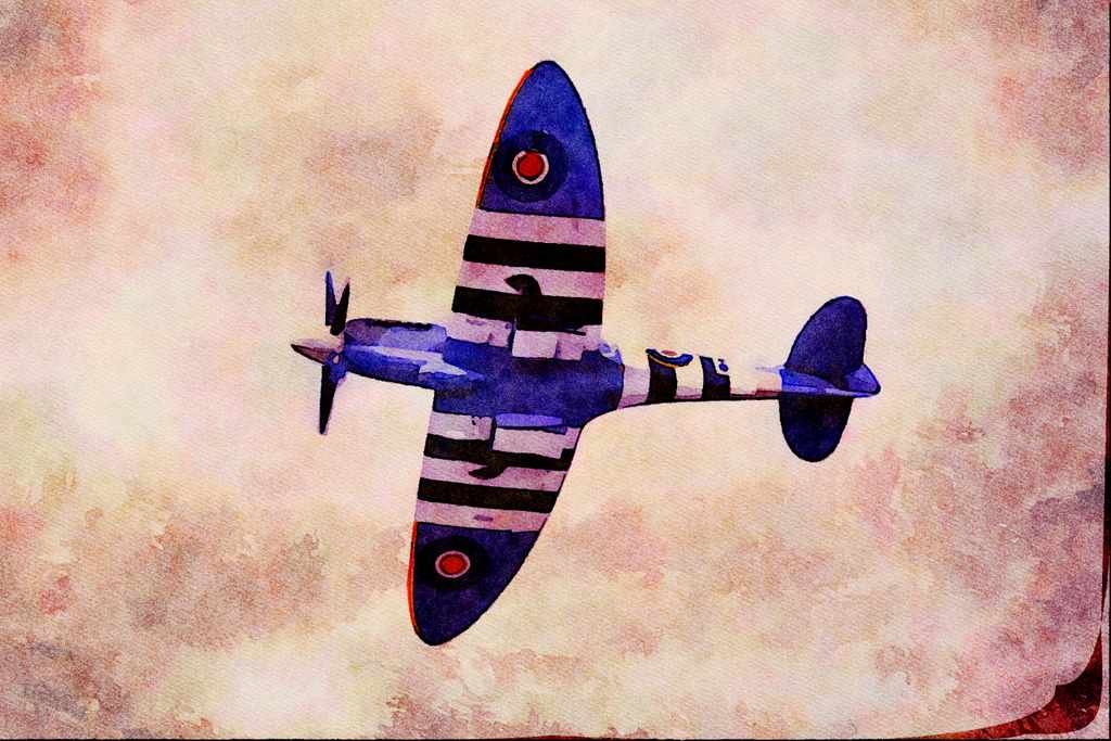 661053 Supermarine Spitfire PR Mk XIX A4 Limited Edition Watercolour Print