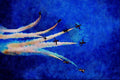 661070 BAe Hawk T1.a RAF Red Arrows Parasol Break A4 Limited Edition Watercolour Print