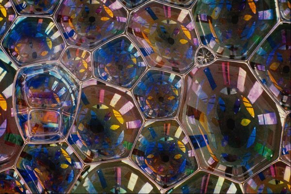 662070 Bubble Film Reflecting Colored Window Patterns A4 Photo Print