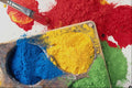 662074 Powder Paints On Palette With Brush A4 Photo Print