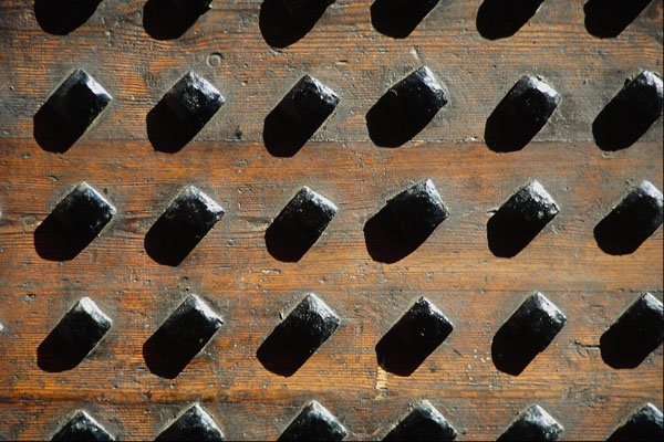 662081 Patterned Wooden Door A4 Photo Print