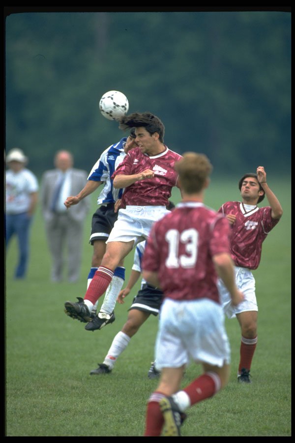 663021 Jump Ball, High School Action, 1993 A4 Photo Print