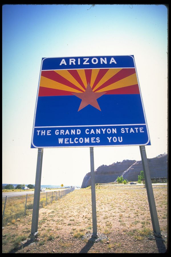 664065 Welcome To Arizona Sign At Lupton, Arizona A4 Photo Print