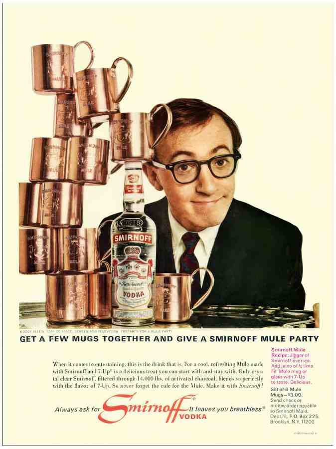 665 woody allen vodka advert 1960s 2 Vintage Advert A4 Photo Print