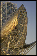 665009 Gold Mesh Sculpture, Barcelona, Spain A4 Photo Print