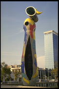 665010 Woman With Bird, Parc De Joan Miro, Barcelona, Spain A4 Photo Print