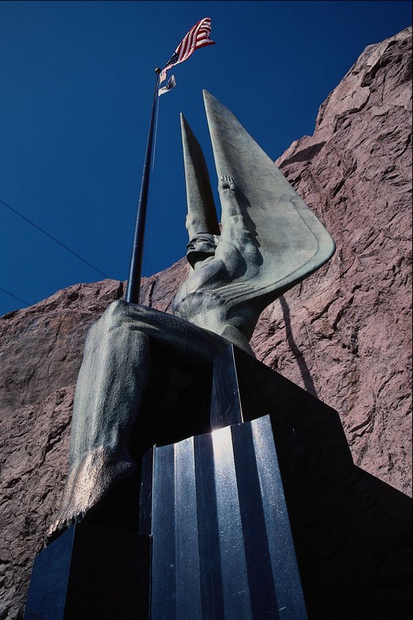 665028 Art Deco Statue, Hoover Dam, Nevada, U.S.A. A4 Photo Print