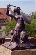 666024 The Mermaid Statue, Warsaw, Poland A4 Photo Print