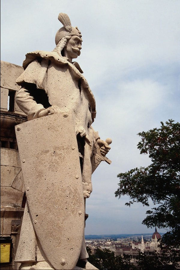 666066 Stone Warrior, Fisherman's Bastion, Budapest, Hungary A4 Photo Print