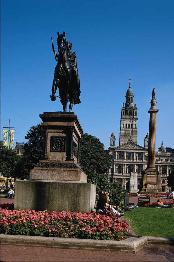 666076 George Street And Queen Victoria Statue, Glasgow, Scotland A4 Photo Print