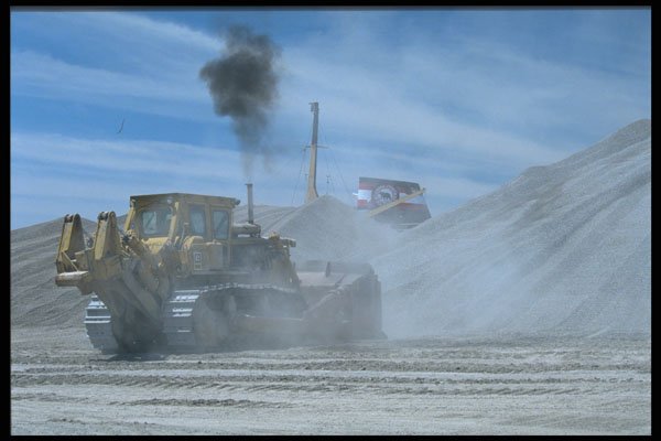 667019 Loader Moving Stone, Welland Canal, Ontario, Canada A4 Photo Print